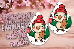 Dynamic Teardrop Earrings Sublimation Art , Christmas Product Image 1
