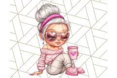 Sassy Mom Coffee PNG Clipart, Messy Bun Mom Life PNGs Product Image 2