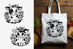 Baby Cow svg|Baby Dairy cow clipart|Flower Cow svg Product Image 1