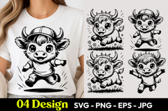 Cute Dancing Bull SVG PNG Product Image 1