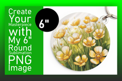 Cute Flamingo with Flowers Round Design PNG Product Image 1
