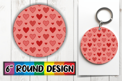 Enchanted Keychain Circle Style, Valentine's Pattern Product Image 1