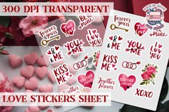 Love sticker Hearts Stickers Sheet St. Valentine&#039;s Heart PNG Product Image 1