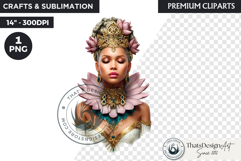 Royal Lotus Princess Fantasy Goddess Floral Clipart Product Image 1