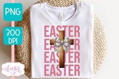 Coquette Easter sublimation PNG, Christian cross PNG design Product Image 2