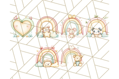 Pastel Plushie Rainbow Clipart PNG, Nursery Baby Animals Png Product Image 7