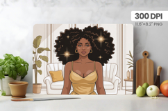 Afro Girl/Woman Melanin braided hair Cutting Board PNG Desig Product Image 1