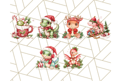 Christmas Dinosaur PNG Clipart, Cute Dino Holiday Art Png Product Image 7