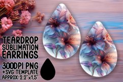 Chic Springtime Blossom Teardrop Earrings: Sublimation Charm Product Image 1