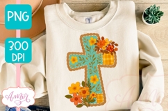 Fall Christian cross shirt PNG for sublimation Product Image 2