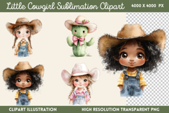 Little Cowgirl Clipart Sublimation PNG Product Image 1