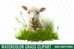 Watercolor Grass Clipart Product Image 1