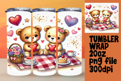 20oz Customizable Tumbler Design , Valentine Bear Product Image 1