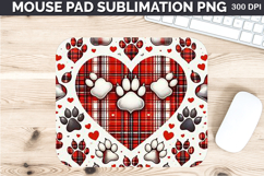 Watercolor Paws Mouse Pad Sublimation - Valentines PNG Product Image 1