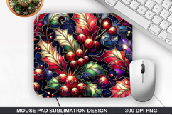 Flowers Mouse Pad Sublimation,Christmas Mouse Pad PNG Design Product Image 1