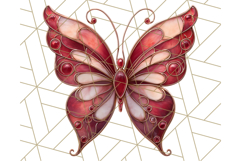 Stained Glass Butterfly PNG Colorful Clipart for Sublimation Product Image 3