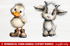 Whimsical Farm Animal Clipart | Cute Farm Animals PNG Set Product Image 1