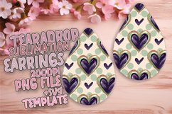 Vibrant Teardrop Earrings Template PNG , Heart Product Image 1