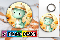 Unique Round Designs for Gifts PNG, Cute Dino Product Image 1