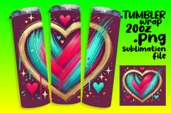 20oz Tumbler Template for Any Occasion , Heart Product Image 1