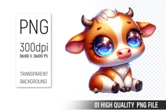 Cow Clipart PNG, Farm Animals Clipart, Rustic Farm Art Product Image 1