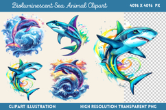 Bioluminescent Sea Animal Clipart PNG Product Image 1