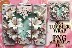Bright Reflections 20oz tumbler wrap, 3D Heart Product Image 1