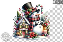 Christmas Snowman Sublimation - Clipart PNG Design Product Image 1