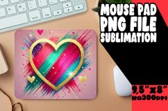 Vibrant mouse pad SUBLIMATION PNG, Heart Product Image 1