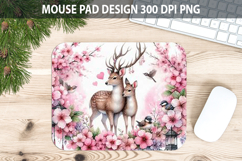 Watercolor Deer Mouse Pad Sublimation - Valentines Png Product Image 1
