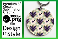 Gorgeous Circle Design Keychain PNG , Heart Product Image 1