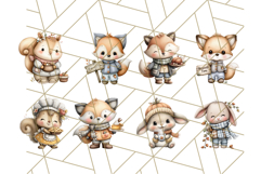 Thanksgiving Woodland Animals Clipart PNG Product Image 3