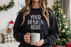 Black Gildan 18500 Sweatshirt Mockup, Unisex mockups Product Image 1