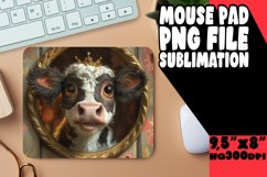 Adorable Cow Mouse Pad Pattern PNG Product Image 1