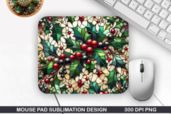 Flowers Mouse Pad Sublimation, Christmas Mouse Pad PNG Product Image 1