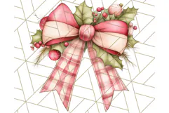 Muted Cozy Christmas Bows PNG Clipart, Winter Holiday Png Product Image 3