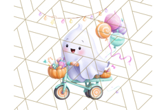 Pastel Halloween Town PNG Clipart, Spooky Shops &amp; Homes Png Product Image 2