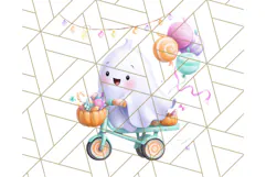 Pastel Halloween Town PNG Clipart, Spooky Shops & Homes Png Product Image 2