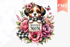 Blessed mom Sublimation - Mother&#039;s Day Clipart PNG Product Image 1