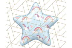 Cute Puffy Star Clipart PNG, 3D Glossy Pastel Stars Clip Art Product Image 3