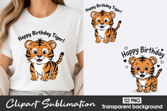 Tiger Happy Birthday Clipart PNG Product Image 1