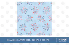 American 4th of July Patriotic Fireworks Seamless Pattern Product Image 2