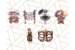 Spooky Carnival Characters Clipart PNG, Halloween Clipart Product Image 7