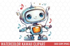 Watercolor Kawaii Clipart Product Image 1