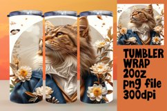 Kitty Joyful Sublimation Tumbler Wrap - 20oz Product Image 1