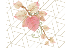 Fall Foliage Clipart PNG, Pink and Green Leaves Product Image 3