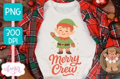 Cute Christmas elf PNG, Merry Crew PNG sublimation Product Image 4