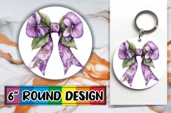 Watercolor Bow Design PNG Round for Sublimation Product Image 1