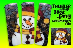 Snowman 3D Tumbler Wrap Stained Glass Product Image 1
