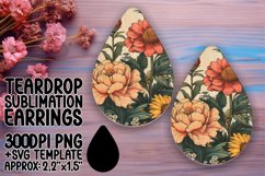 Whimsical Retro Flower Earring Selection PNG Product Image 1